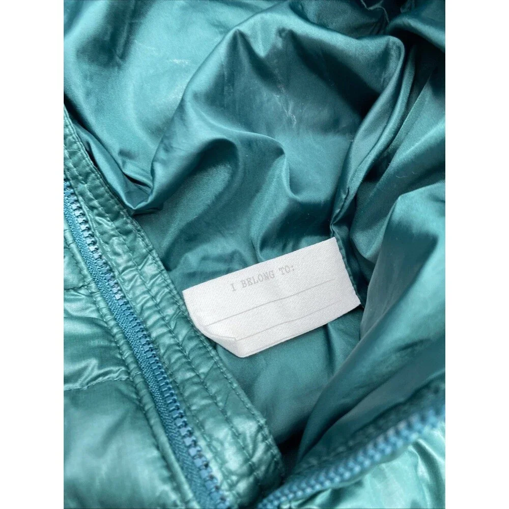Primary Kids Puffer Bunting Snowsuit Teal Green 12-18 Months Hooded Baby